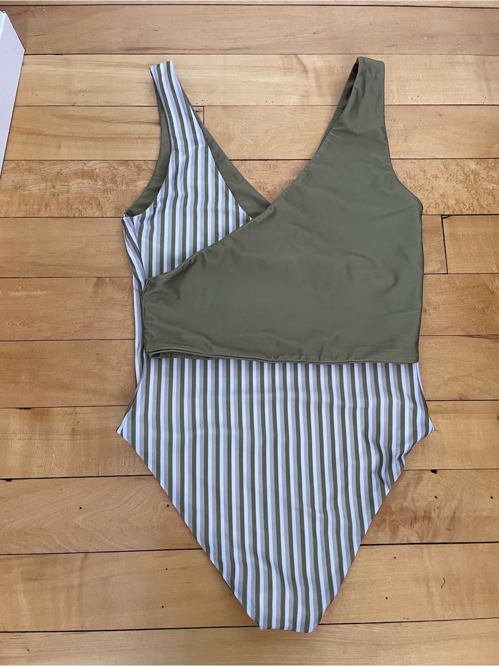 Reversible Wrap Olive Green Women’s One-Piece Swimsuit